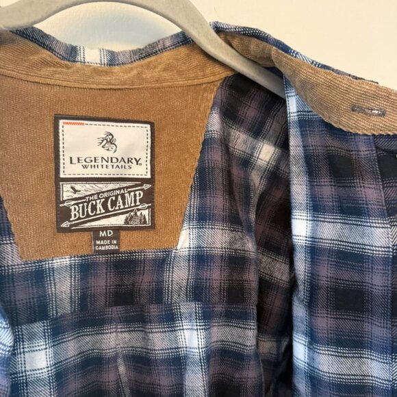 The Original Buck Camp Legendary Whitetails Flannel Button Down Mens Medium Fall - Picture 6 of 8